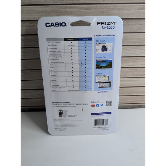 Casio FX-CG50 Graphing Calculator (fx-cg50-l-ih) (fxcg50lih)