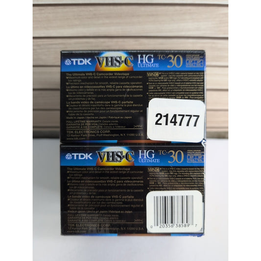 TDK HG Ultimate VHS-C TC-30 Camcorder Video Tape - Pack of 6