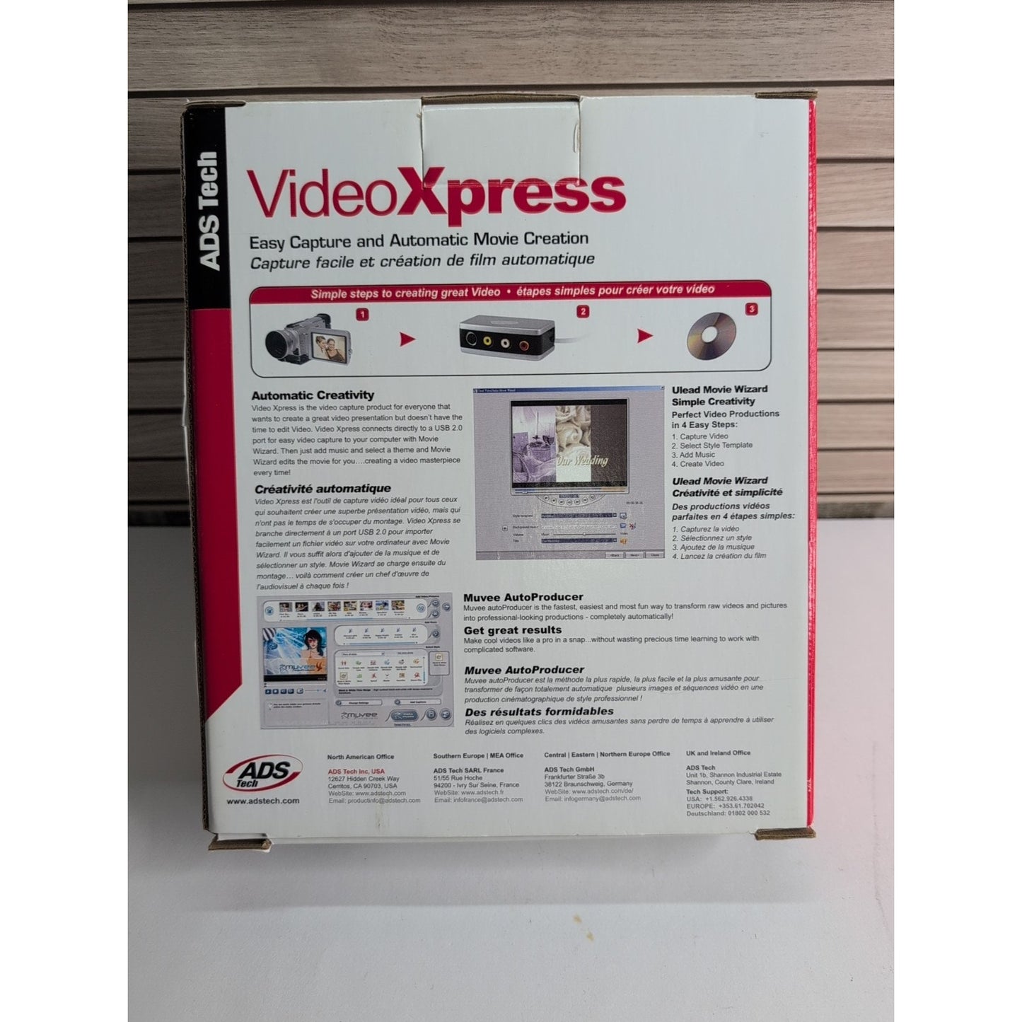 ADS Tech Video Xpress Capture & Movie Creation USBAV-191-EF New