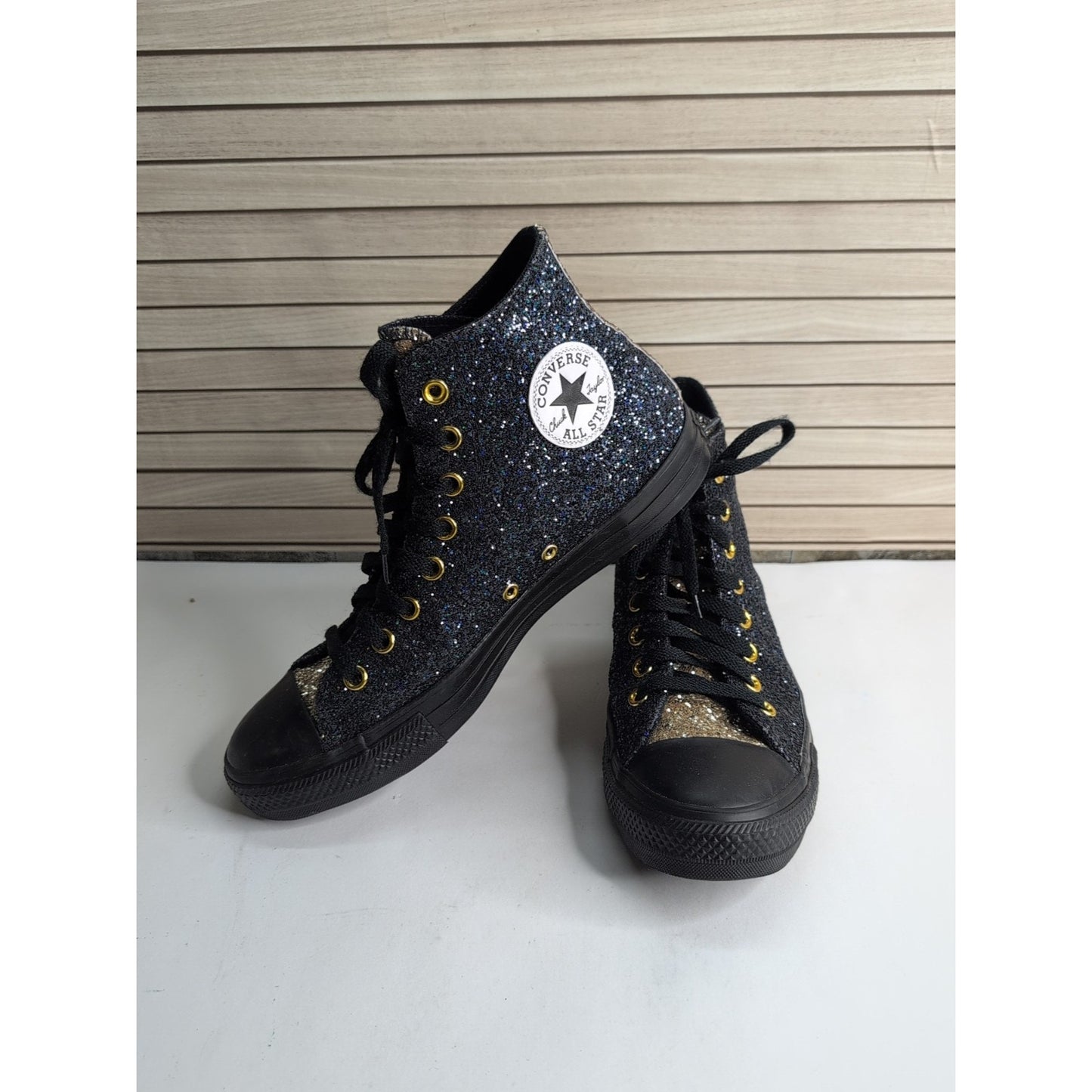 Converse Chuck Taylor All Star Men Lift Platform HI GLITTER Black, Size 9