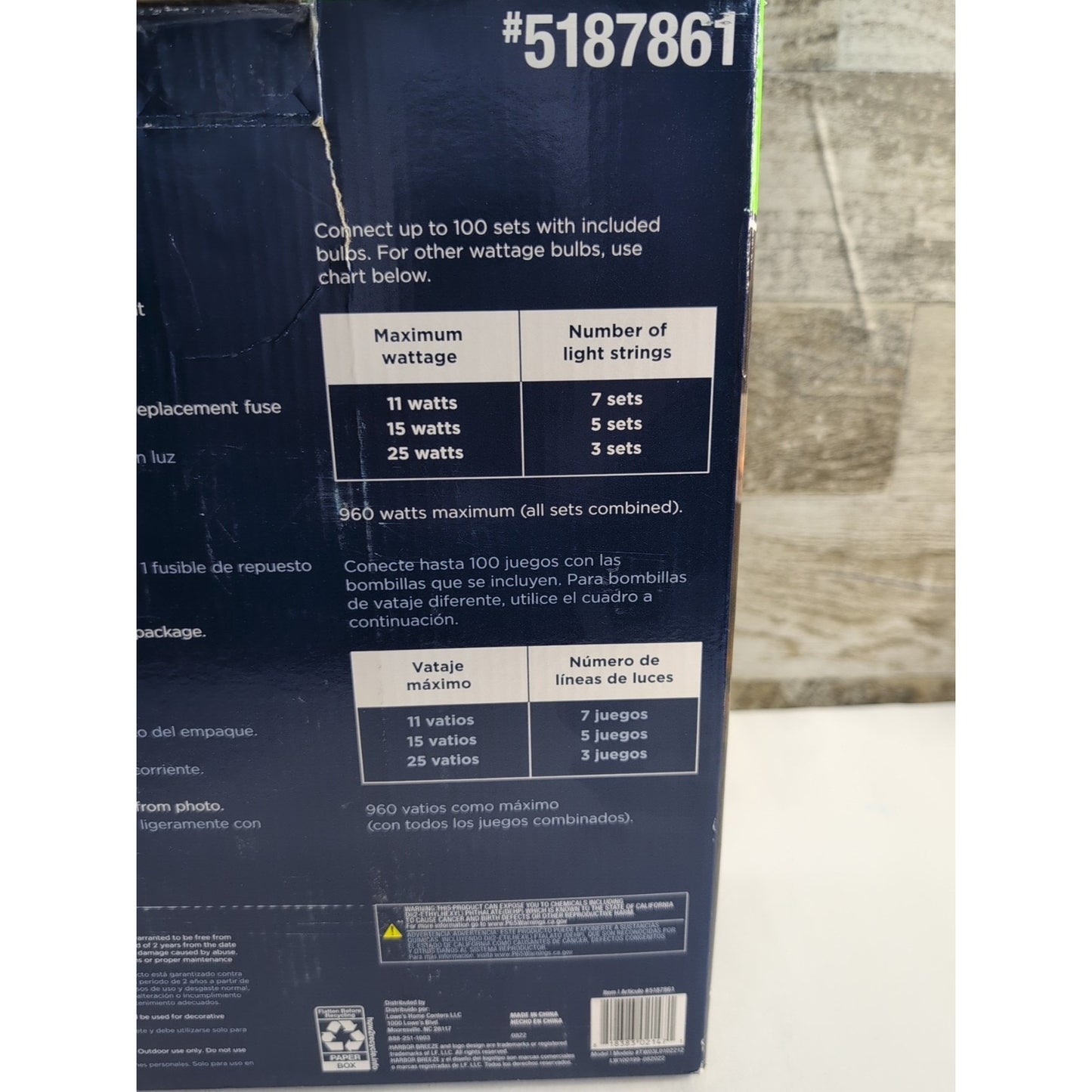 Harbor Breeze 24 ft Plug-In LED Black Outdoor String Light #5187861