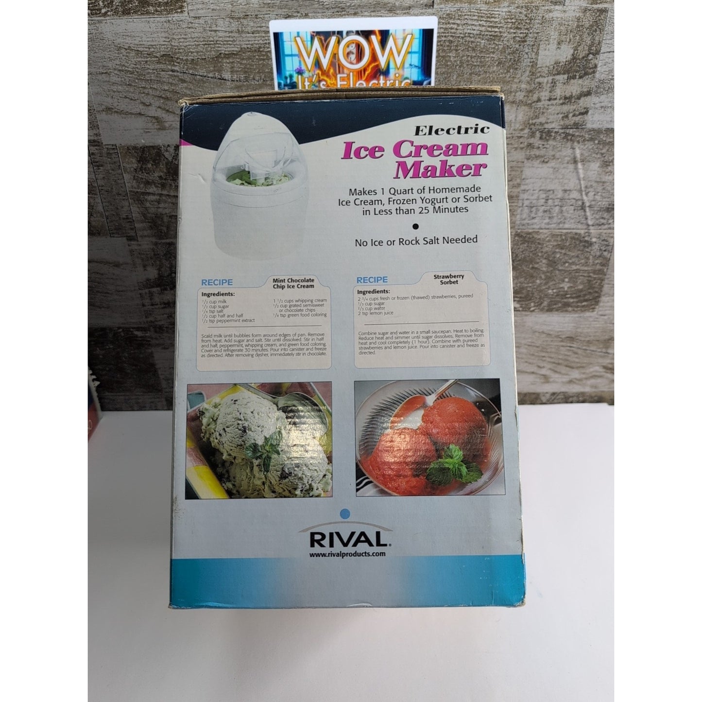 Electric Ice Cream Maker Frozen Yogurt/ SORBET Maker, Rival 1 Quart MOTOR ONLY!