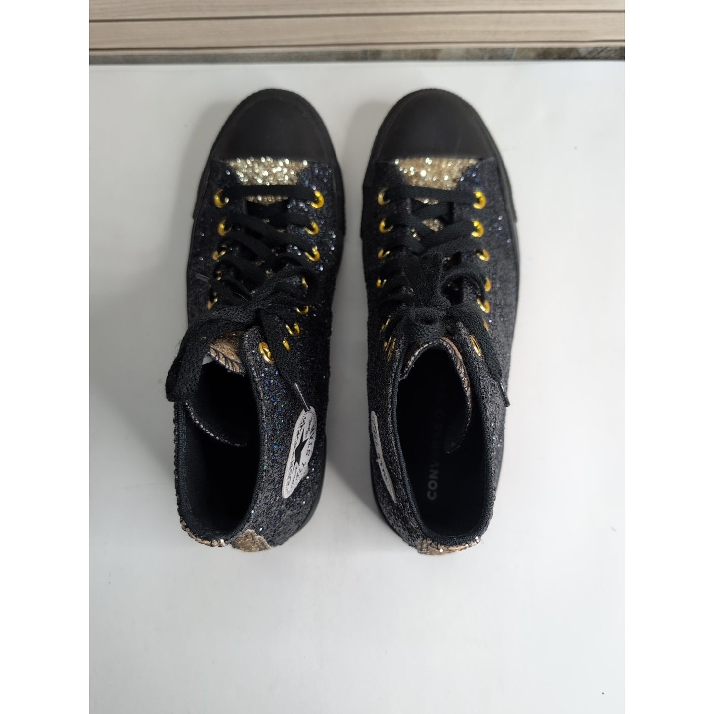 Converse Chuck Taylor All Star Men Lift Platform HI GLITTER Black, Size 9