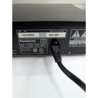 Panasonic DVD CD MP3 Player - DVD-RV22 - Remote