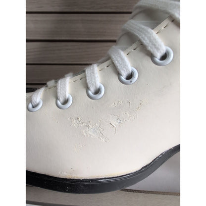 Vntg CCM USA Pastime Leather Steel Arch Figure Ice Skates Womens Size 7 in Box