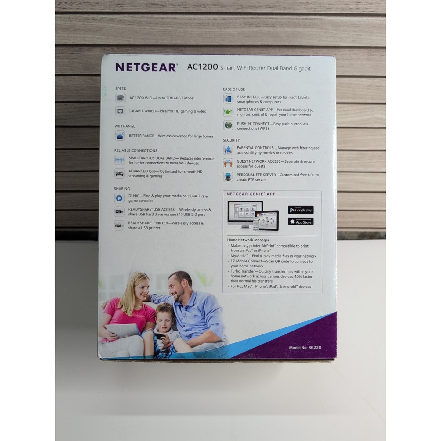 Netgear Smart WiFi Router Dual Band Gigabit AC1200 R6220 606449105131