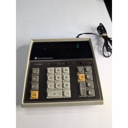 Vtg Texas Instruments Electronic Desktop Calculator TI-5100 + AC Adapter