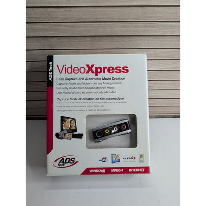ADS Tech Video Xpress Capture & Movie Creation USBAV-191-EF New
