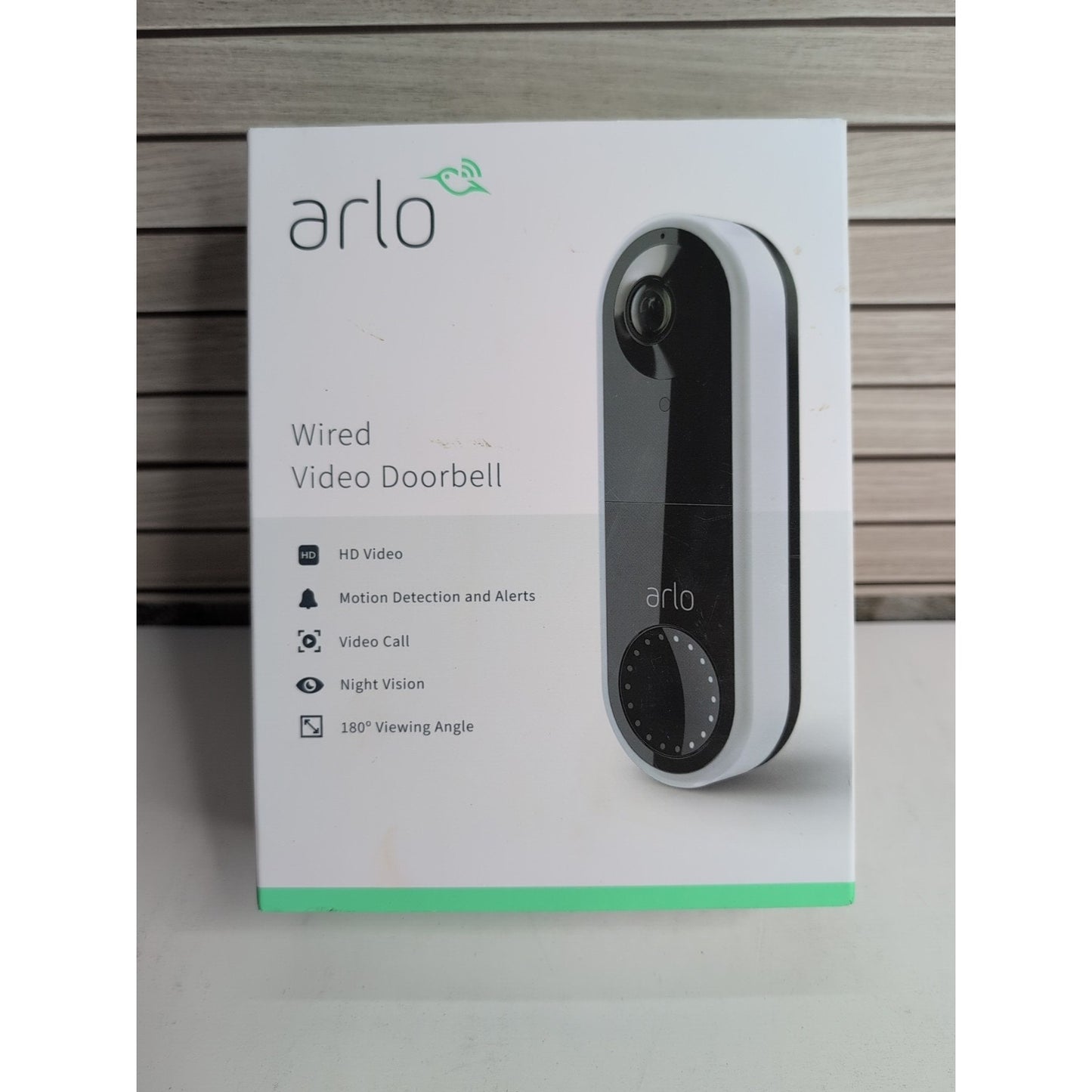 NEW Arlo AVD1001-100NAS Wired Video Doorbell w/ Night Vision 1080P Black 180 NEW