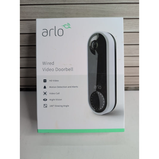 NEW Arlo AVD1001-100NAS Wired Video Doorbell w/ Night Vision 1080P Black 180 NEW