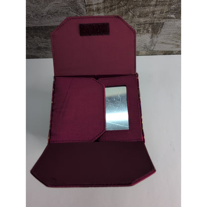 Women's Chinese "TAKE AWAY" inspired Burgundy silk handbag