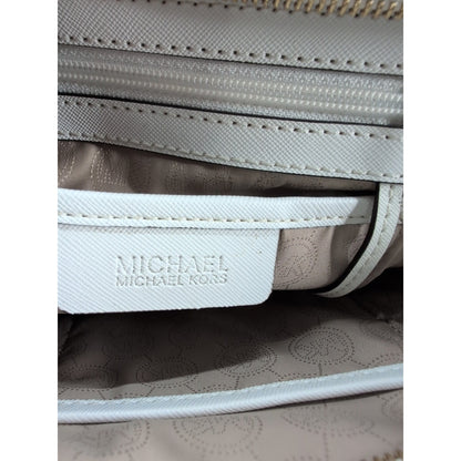 MICHAEL KORS Selma Large Top Zip Summer Blue Canvas/Leather Satchel Bag *CLEAN*