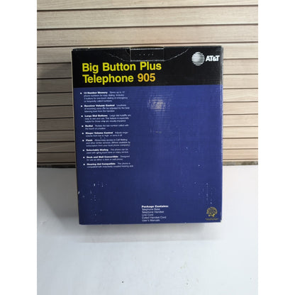 Vintage AT&T Big Button Plus Telephone 905 Lucent Bell White Dove 12 Number Mem