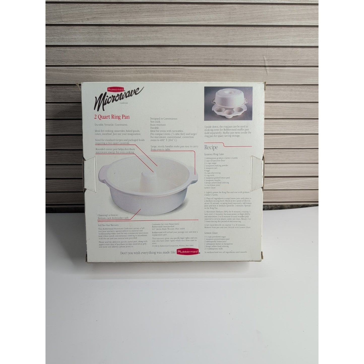 Vintage Rubbermaid Microwave Ring Pan & Oven Safe 2 Quart Nonstick