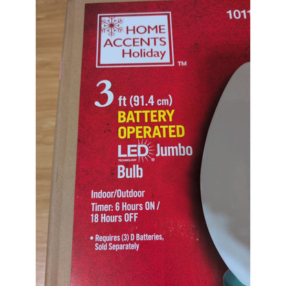 BRAND NEW UNOPENED HOME ACCENTS CHRISTMAS DECORATED 3FT LED WHITE JUMBO BULB