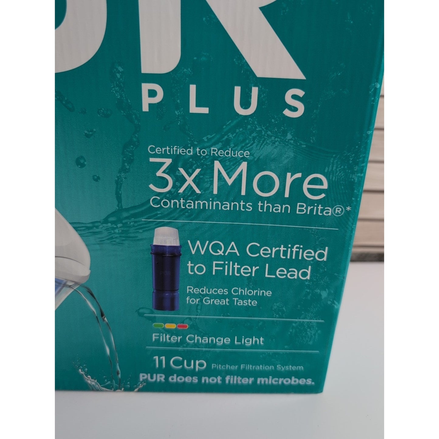 PUR Plus 11-Cup Water Filtration Pitcher LED Light Filters Lead