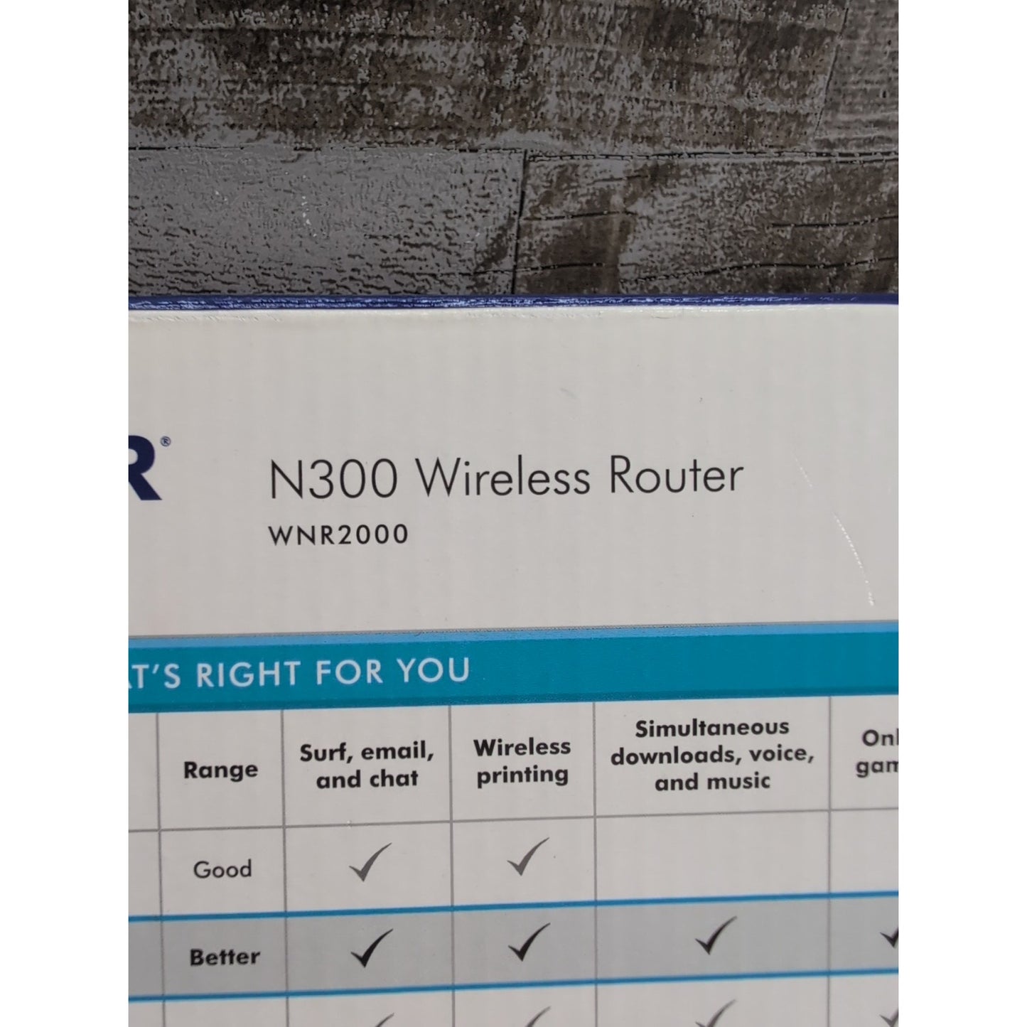 Netgear N300 300 Mbps 4-Port 10/100 Wireless N Router WNR2000-100NAS, New In Box
