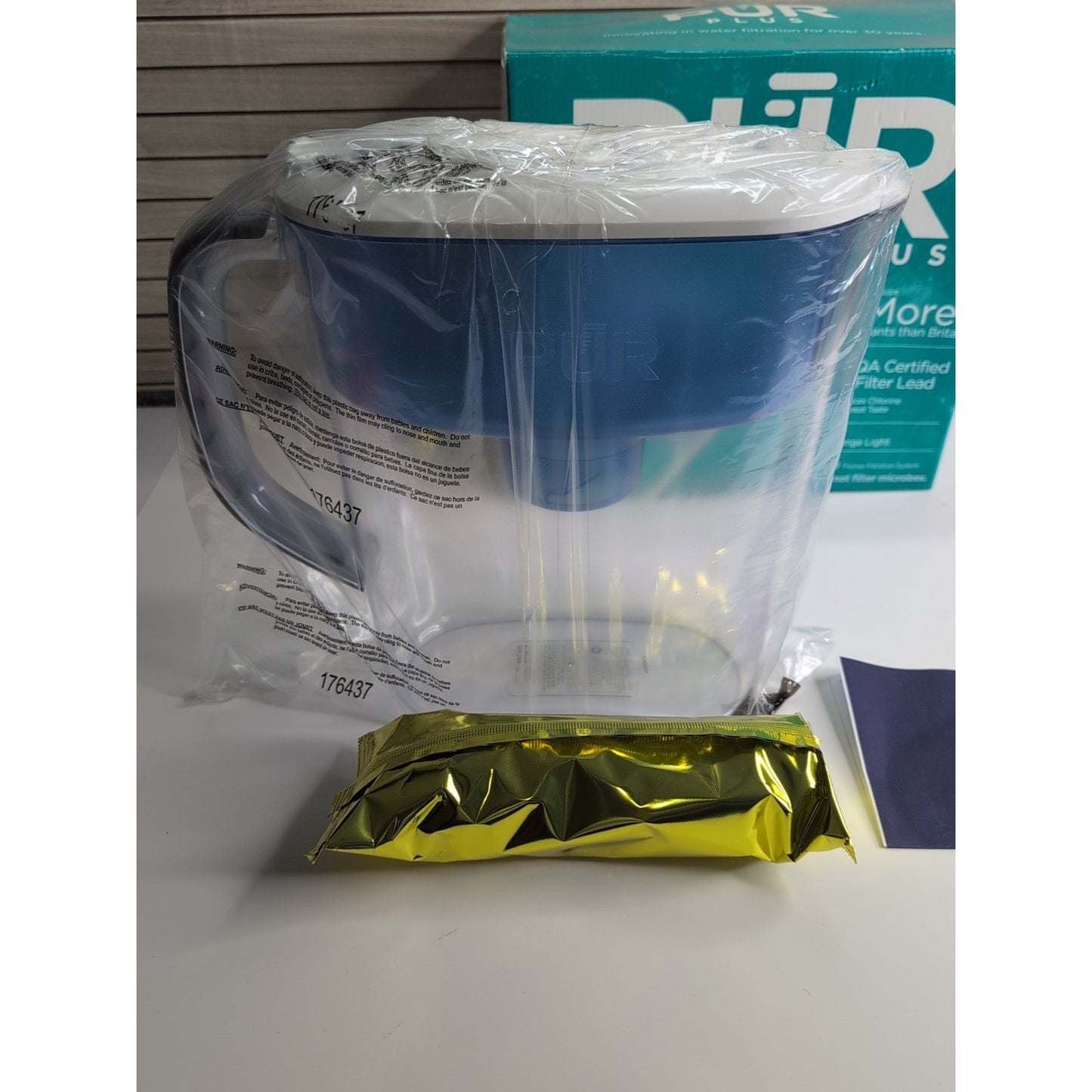 PUR Plus 11-Cup Water Filtration Pitcher LED Light Filters Lead