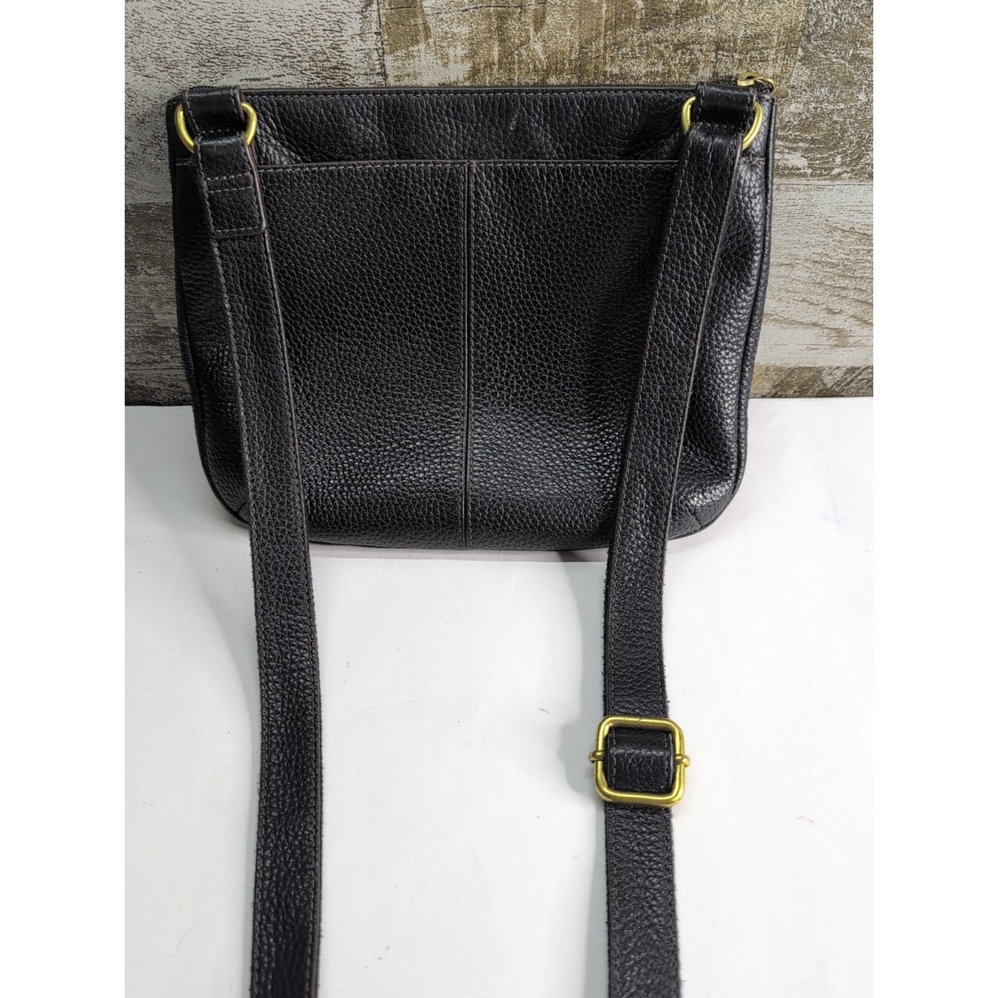Fossil Crossbody Pebbled Black Leather Purse