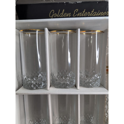 Vintage Glass PASABAHCE Beverage 7 Piece Set ORIGINAL BOX Collectible Turkey