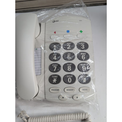 Vintage AT&T Big Button Plus Telephone 905 Lucent Bell White Dove 12 Number Mem