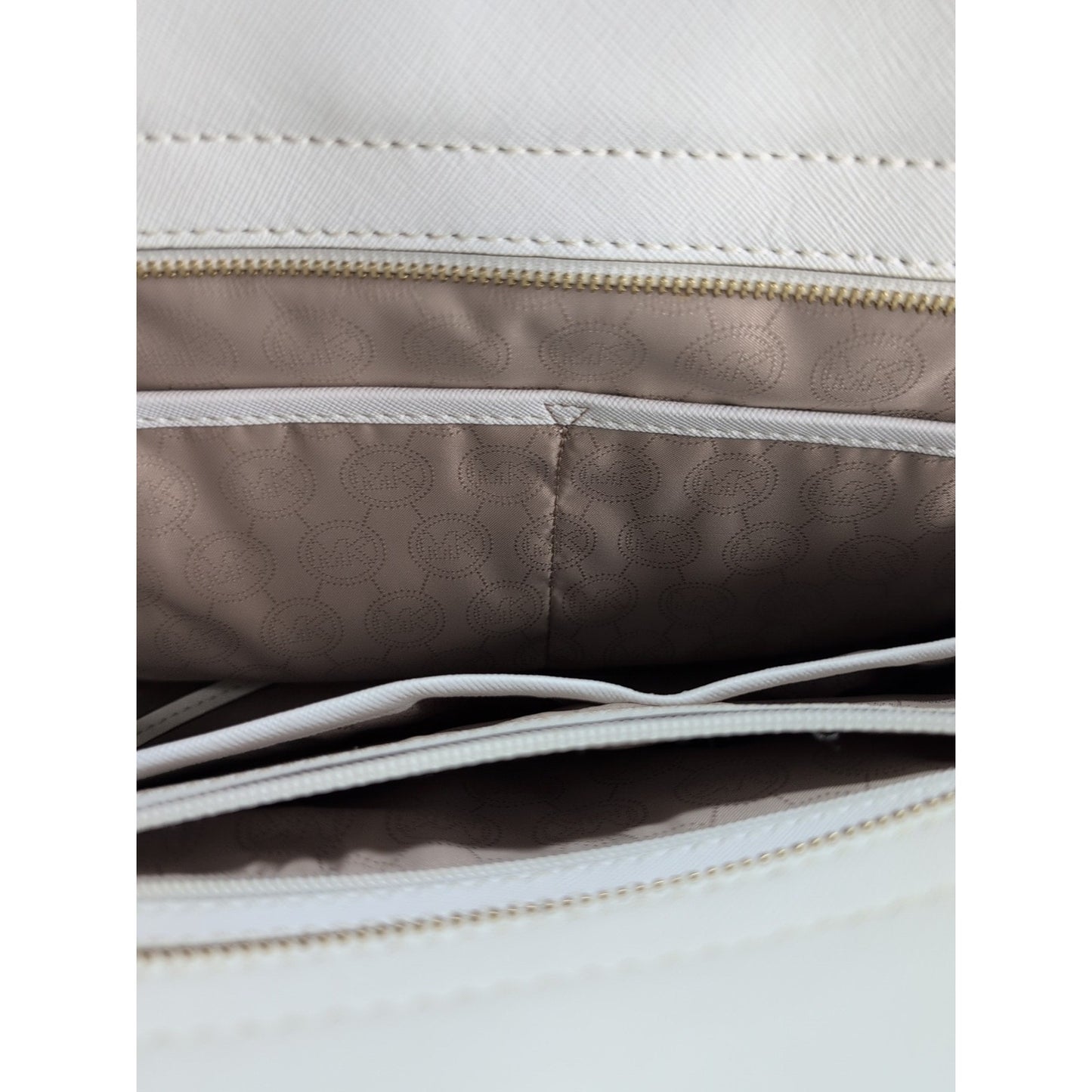 MICHAEL KORS Selma Large Top Zip Summer Blue Canvas/Leather Satchel Bag *CLEAN*