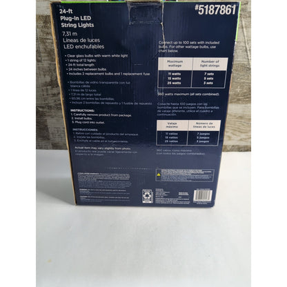 Harbor Breeze 24 ft Plug-In LED Black Outdoor String Light #5187861