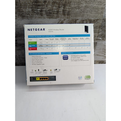 Netgear N300 300 Mbps 4-Port 10/100 Wireless N Router WNR2000-100NAS, New In Box
