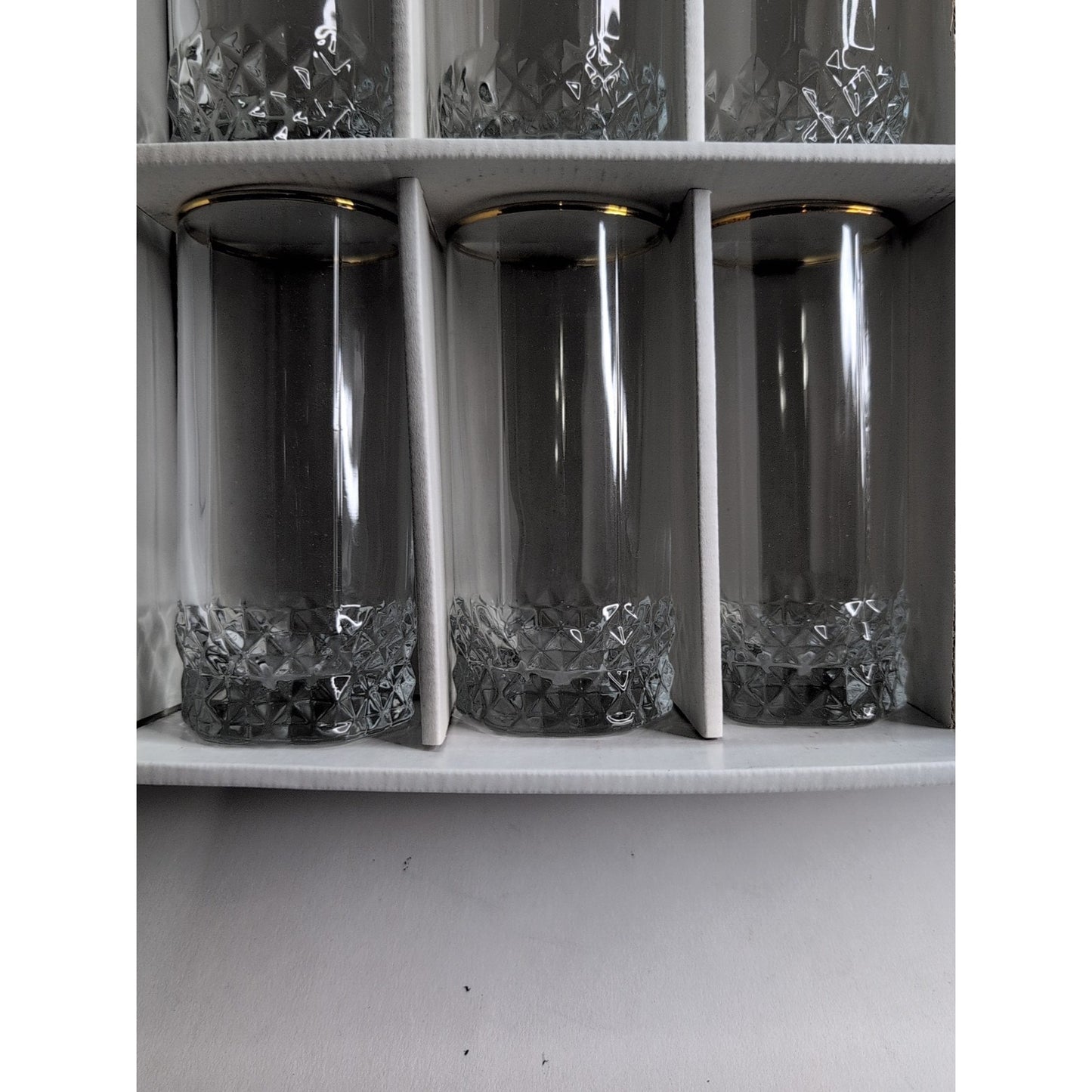 Vintage Glass PASABAHCE Beverage 7 Piece Set ORIGINAL BOX Collectible Turkey