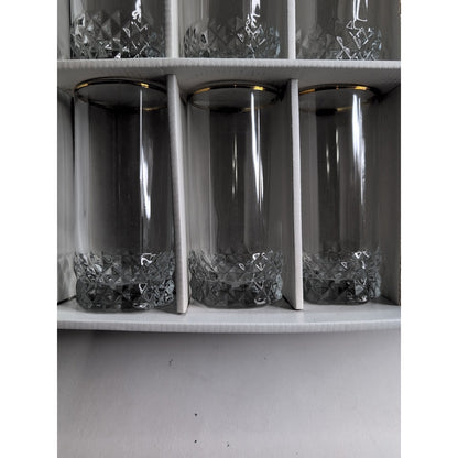 Vintage Glass PASABAHCE Beverage 7 Piece Set ORIGINAL BOX Collectible Turkey