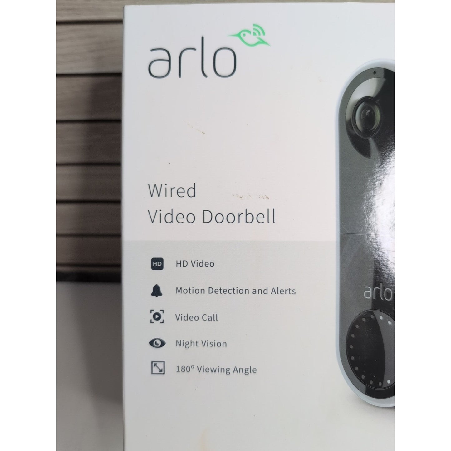 NEW Arlo AVD1001-100NAS Wired Video Doorbell w/ Night Vision 1080P Black 180 NEW