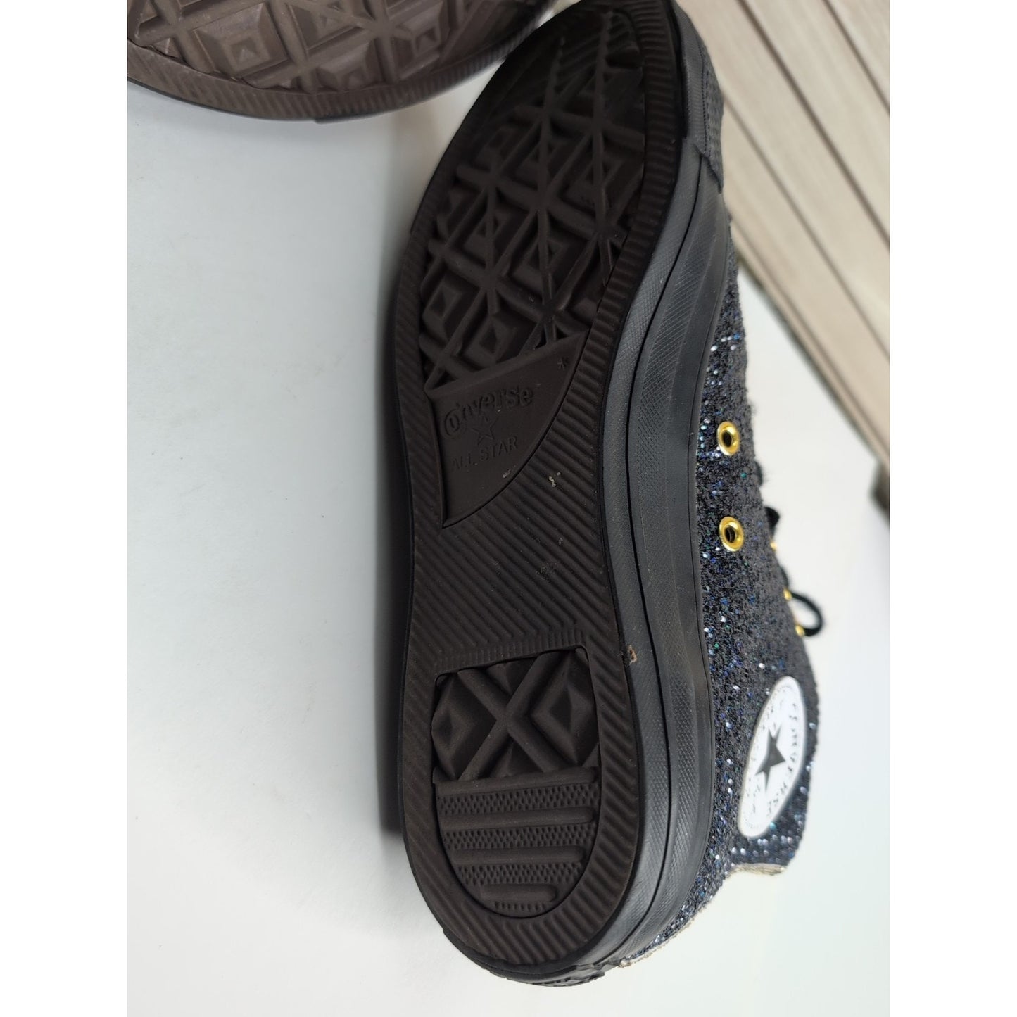 Converse Chuck Taylor All Star Men Lift Platform HI GLITTER Black, Size 9