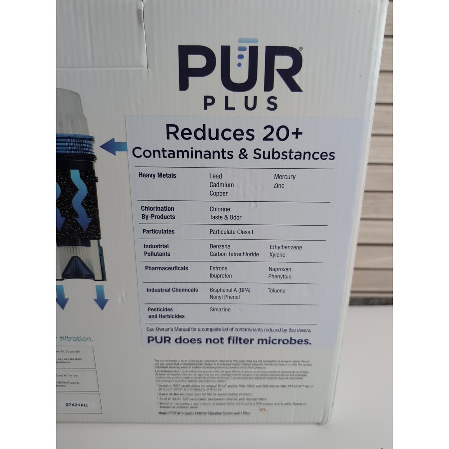 PUR Plus 11-Cup Water Filtration Pitcher LED Light Filters Lead