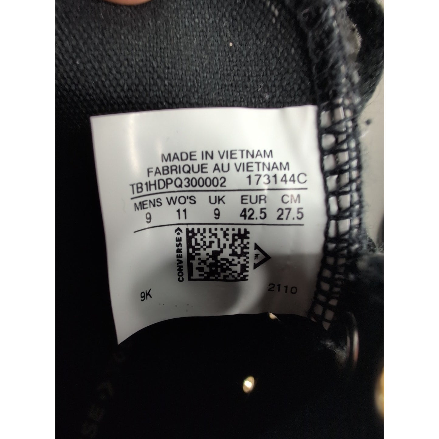 Converse Chuck Taylor All Star Men Lift Platform HI GLITTER Black, Size 9