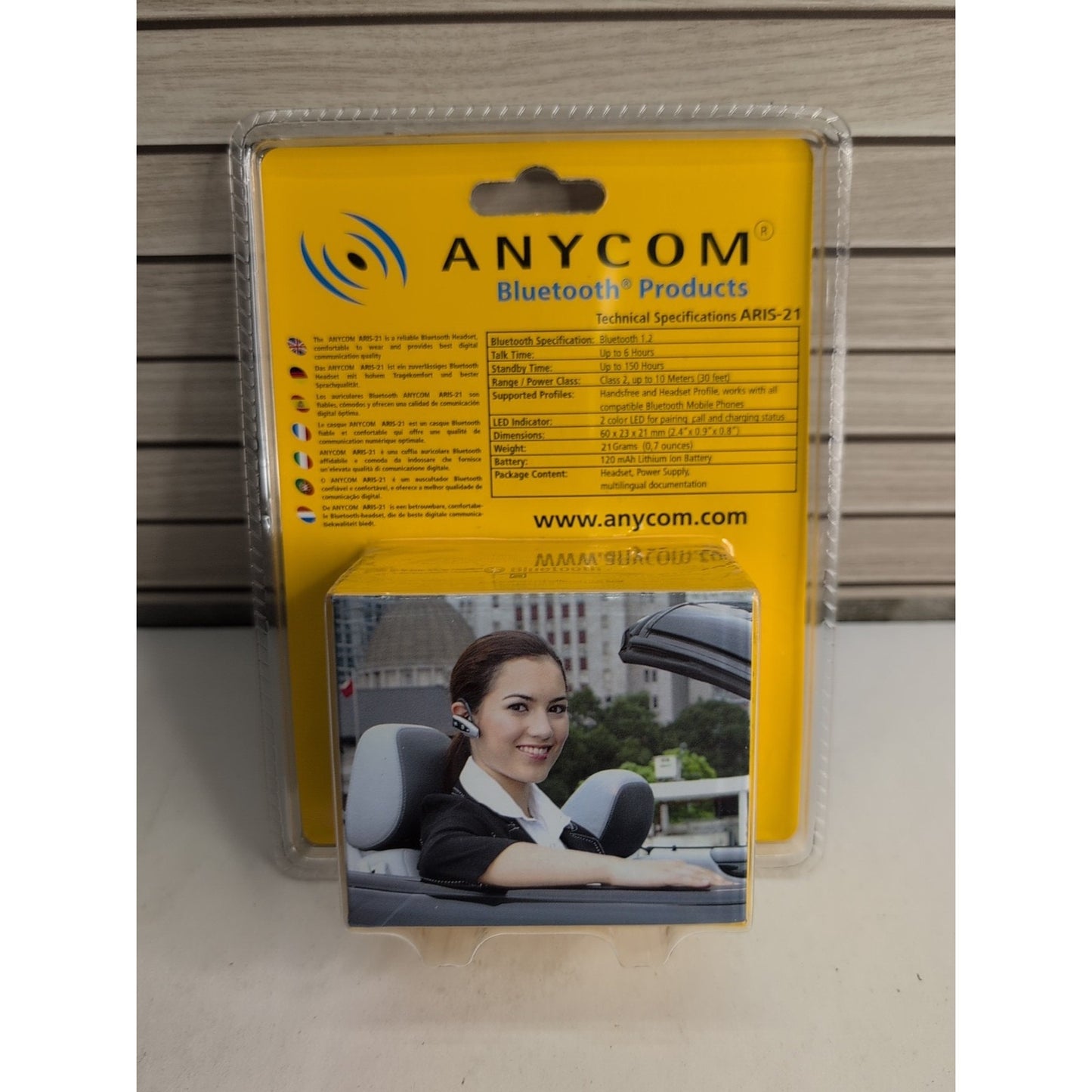 ANYCOM ARIS-21 Hands-Free Bluetooth Headset NEW IN PACKAGE