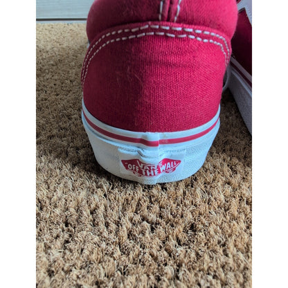 Vans Old Skool Red Canvas Mens 6 Womens 7.5 Lace Up Sneaker Skater Shoes
