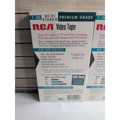 NEW SEALED - 4 - RCA T-120H VHS Hi-Fi Stereo Blank Cassette Tapes Standard Grade