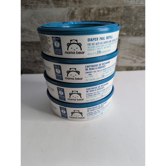 Mama Bear Diaper Pail Refills 4 Packs 270 NEW for diaper genie