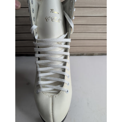 Vntg CCM USA Pastime Leather Steel Arch Figure Ice Skates Womens Size 7 in Box