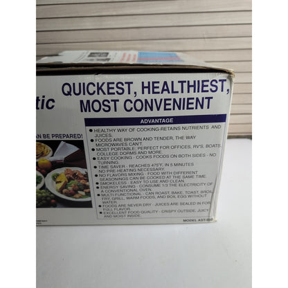 Vintage Aroma Aeromatic Oven AST-850 Turbo W/ Accessories New in Box Fryer Grill