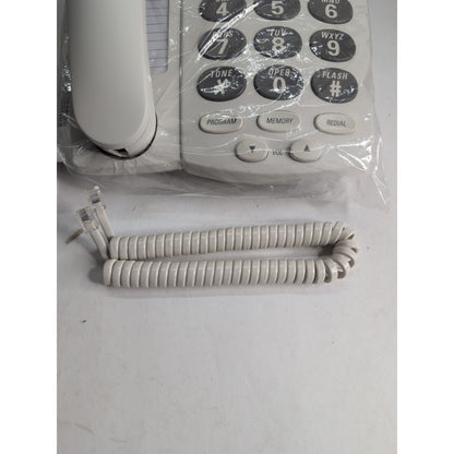 Vintage AT&T Big Button Plus Telephone 905 Lucent Bell White Dove 12 Number Mem