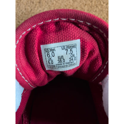 Vans Old Skool Red Canvas Mens 6 Womens 7.5 Lace Up Sneaker Skater Shoes