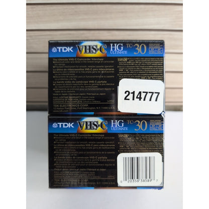TDK HG Ultimate VHS-C TC-30 Camcorder Video Tape - Pack of 6