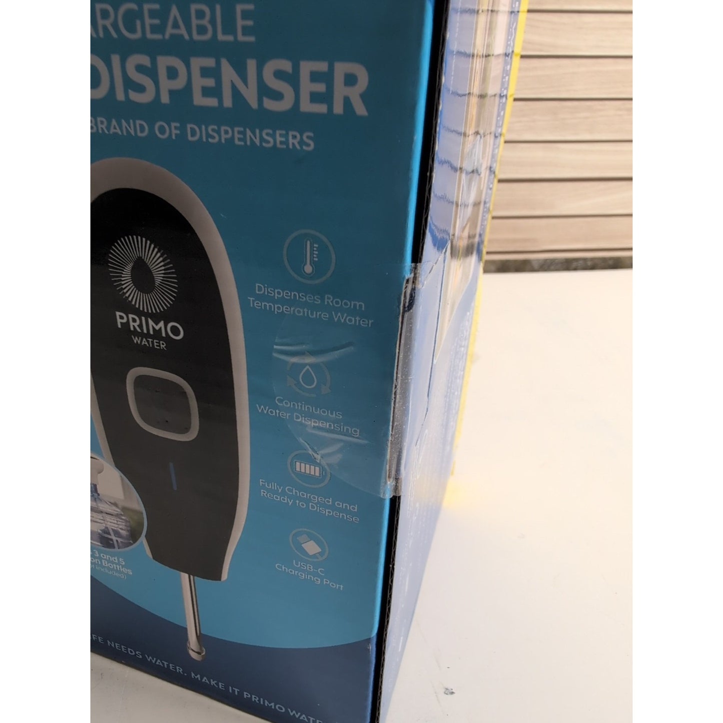 Primo Portable Rechargeable Water Pump Dispenser Black/White