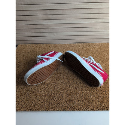 Vans Old Skool Red Canvas Mens 6 Womens 7.5 Lace Up Sneaker Skater Shoes