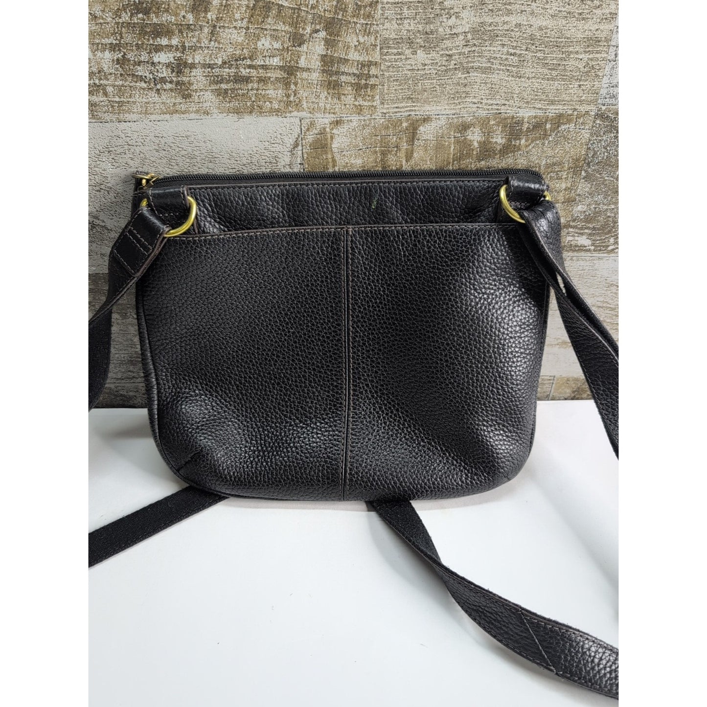Fossil Crossbody Pebbled Black Leather Purse