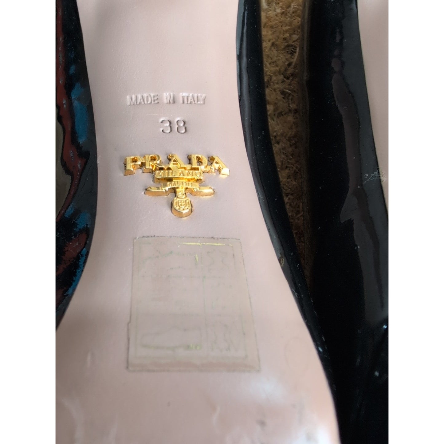 Prada Patent Peep Toe Leather Stiletto Platform Heels Size EU 38