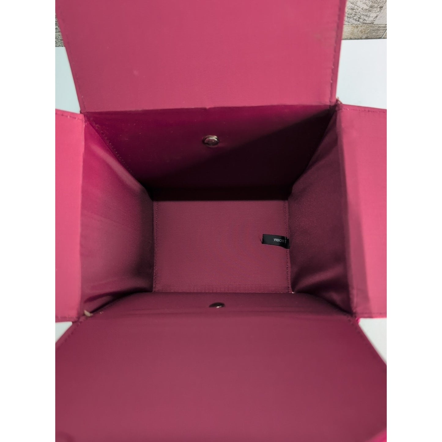 Women's Chinese "TAKE AWAY" inspired Burgundy silk handbag