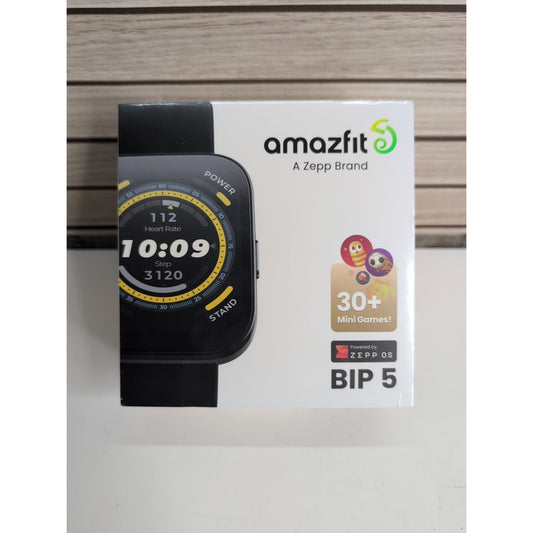 Amazfit BIP 5 A2215 Soft Black Bluetooth Water Resistant Android Smartwatch New