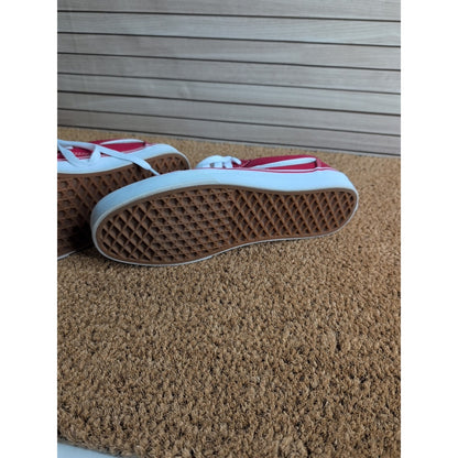 Vans Old Skool Red Canvas Mens 6 Womens 7.5 Lace Up Sneaker Skater Shoes